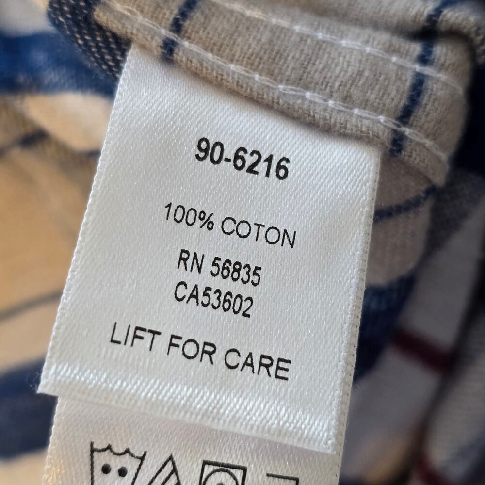 Cabelas Flannel Shirt Mens 5XL Blue White Plaid 100% Cotton Gorpcore Utility - Picture 4 of 10